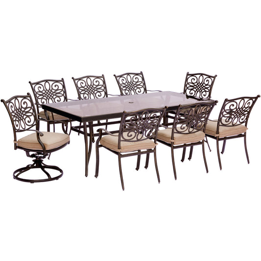 hanover-traditions-9-piece-6-dining-chairs-2-swivel-rockers-42x84-inch-glass-top-table-traddn9pcsw2g