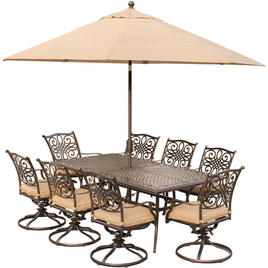 hanover-traditions-9-piece-8-swivel-rockers-42x84-inch-cast-table-umbrella-base-traddn9pcsw8-su