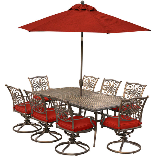 hanover-traditions-9-piece-8-swivel-rockers-42x84-inch-cast-table-umbrella-base-traddn9pcsw8-su-r