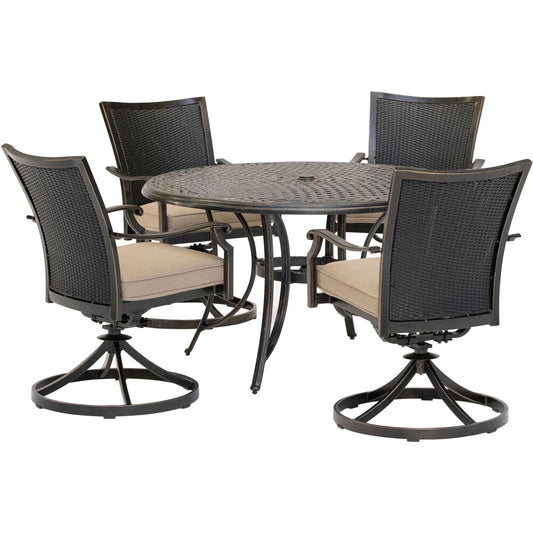 hanover-traditions-5-piece-4-wicker-back-swivel-rockers-48-inch-round-cast-table-traddnwb5pcswc-tan