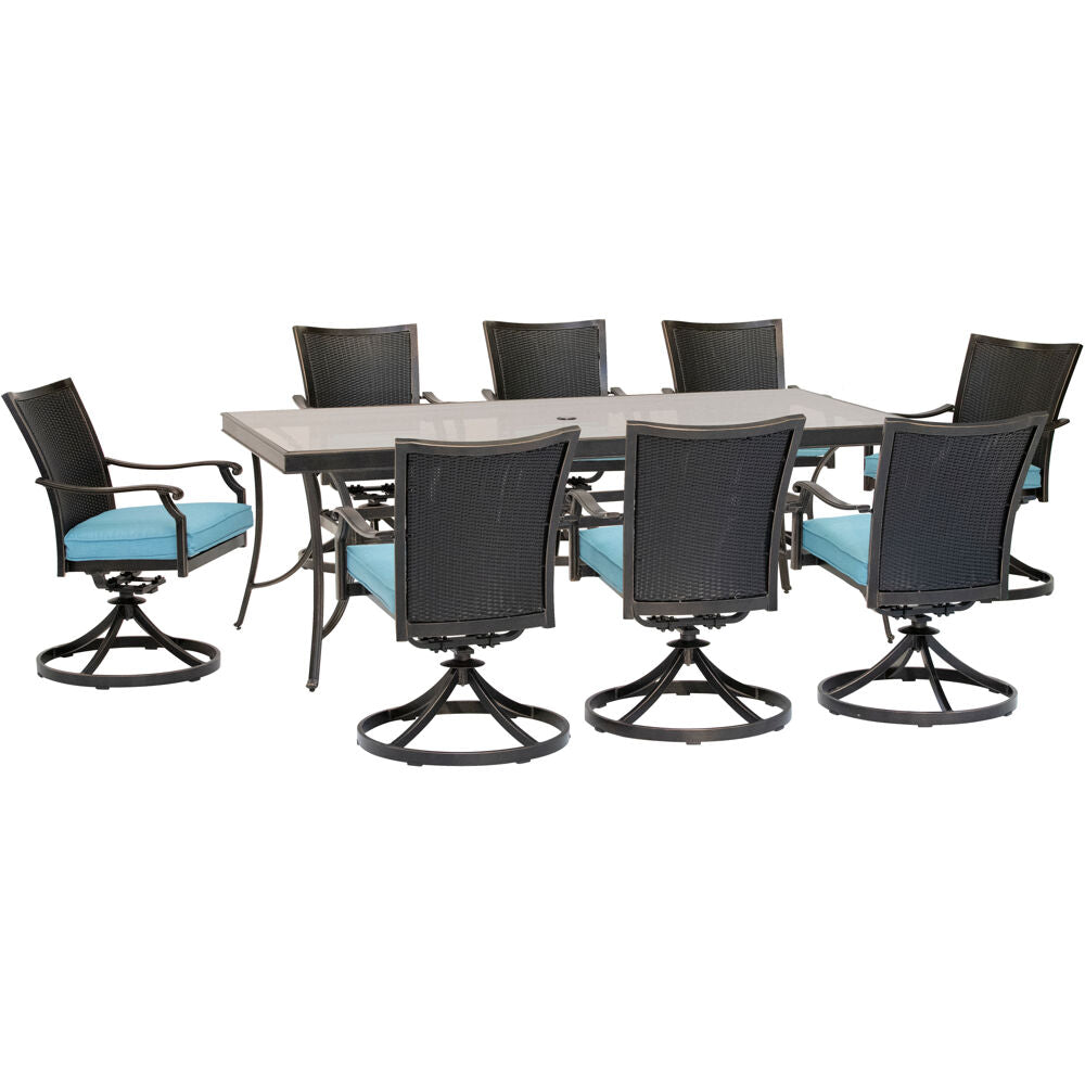hanover-traditions-9-piece-8-wicker-back-swivel-rockers-42x84-inch-glass-table-traddnwb9pcswg-blu