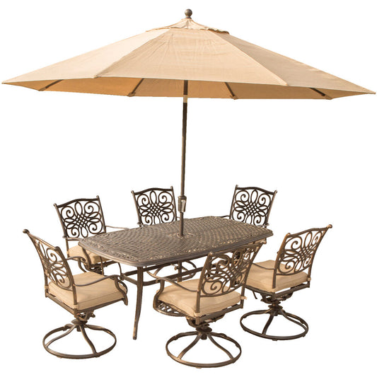 hanover-traditions-7-piece-6-swivel-rockers-38x72-inch-cast-table-umbrella-base-traditions7pcsw6-su