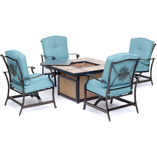 hanover-traditions-5-piece-fire-pit-tile-top-fire-pit-4-cushioned-rockers-tradtile5pcfp-blu